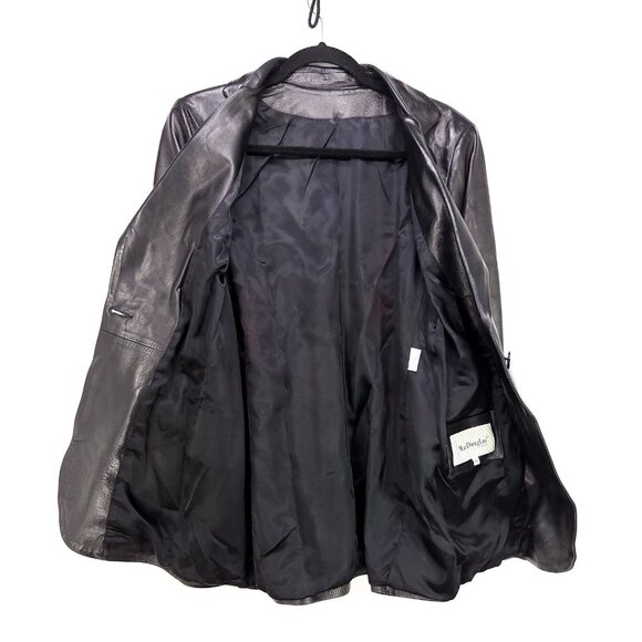 Mac Douglas Leather Jacket Vintage 1980 Paris Black Blazer Size 40 Lambskin - Picture 3 of 14
